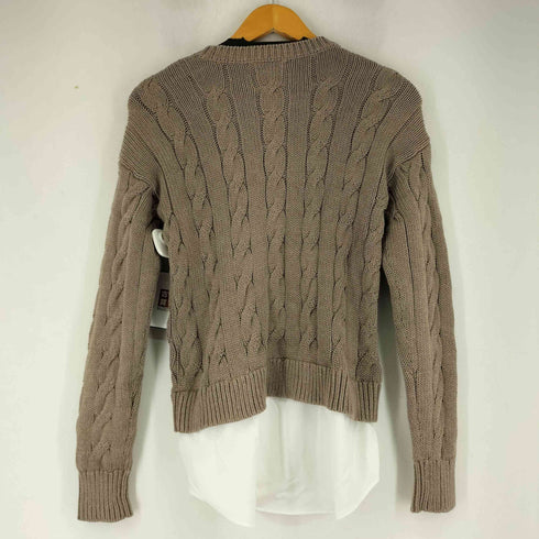 ローレンラルフローレン LAUREN RALPH LAUREN シャツレイヤードケーブル編みニット レディース import:XS