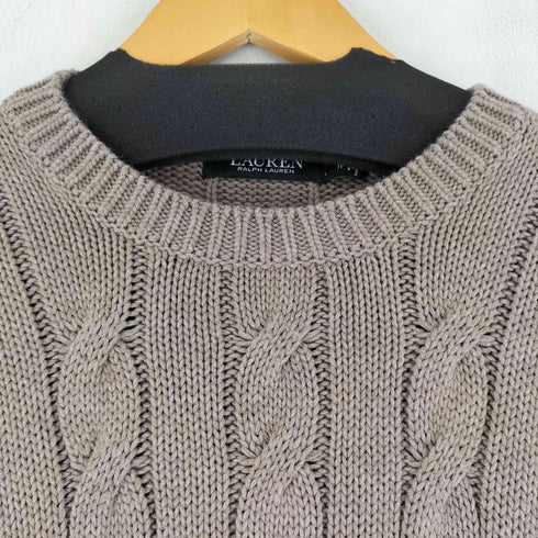 ローレンラルフローレン LAUREN RALPH LAUREN シャツレイヤードケーブル編みニット レディース import:XS