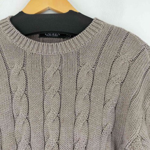 ローレンラルフローレン LAUREN RALPH LAUREN シャツレイヤードケーブル編みニット レディース import:XS