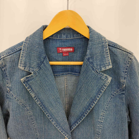 ユーピーレノマ U.P renoma デニムシングルテーラードジャケット レディース M