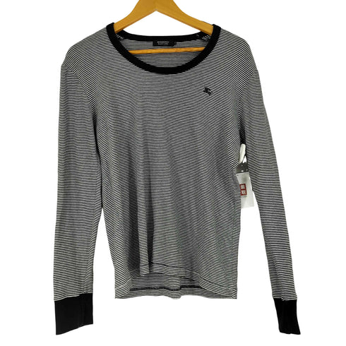 バーバリーブラックレーベル BURBERRY BLACK LABEL 胸元刺繍ボーダー L/S Tシャツ メンズ JPN:2