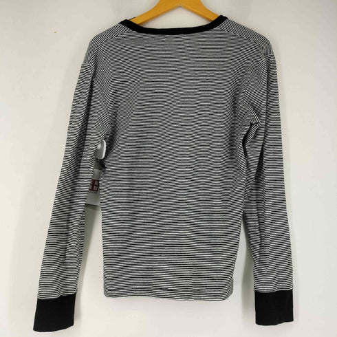 バーバリーブラックレーベル BURBERRY BLACK LABEL 胸元刺繍ボーダー L/S Tシャツ メンズ JPN:2