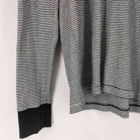 バーバリーブラックレーベル BURBERRY BLACK LABEL 胸元刺繍ボーダー L/S Tシャツ メンズ JPN:2