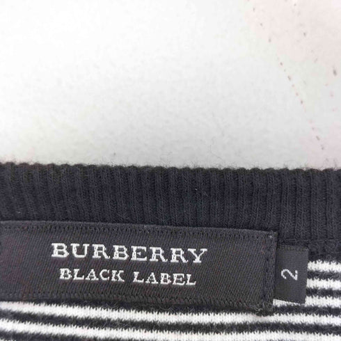 バーバリーブラックレーベル BURBERRY BLACK LABEL 胸元刺繍ボーダー L/S Tシャツ メンズ JPN:2