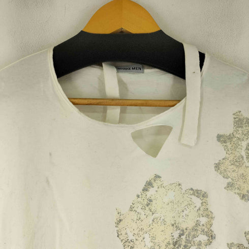 イッセイミヤケメン ISSEY MIYAKE MEN 90-00s フロントプリント ダメージカットソー メンズ FREE