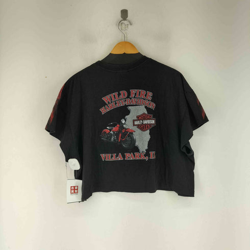 ハーレーダビッドソン HARLEY-DAVIDSON 総プリント S/S クロップドTシャツ レディース 2XL