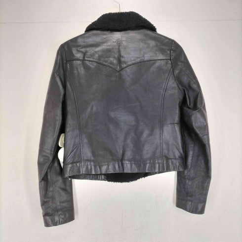 リーバイス Levis ピックレザー 襟ボア ダブルジャケット レディース import:M