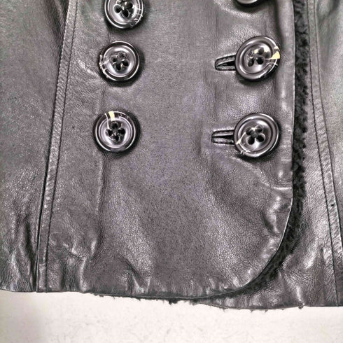 リーバイス Levis ピックレザー 襟ボア ダブルジャケット レディース import:M