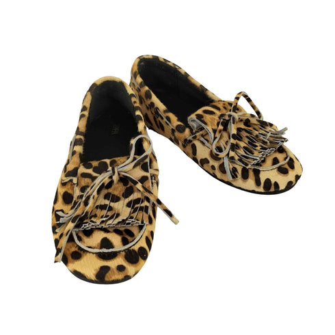 ザラ ZARA ハラコ レオパード ローファー レディース EUR:38