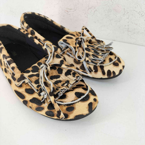 ザラ ZARA ハラコ レオパード ローファー レディース EUR:38