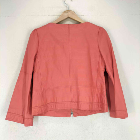 インディヴィ INDIVI ラムレザー バンドカラーレザージャケット レディース 38