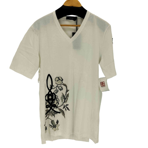 Gabriele Pasini 刺繍デザインvネックTシャツ メンズ import:M