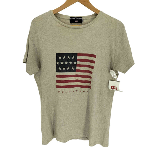 ポロスポーツラルフローレン POLO SPORT RALPH LAUREN 90S ロゴ 星条旗 プリント S/S クルーネック Tシャツ メンズ import:M