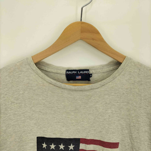 ポロスポーツラルフローレン POLO SPORT RALPH LAUREN 90S ロゴ 星条旗 プリント S/S クルーネック Tシャツ メンズ import:M