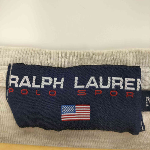 ポロスポーツラルフローレン POLO SPORT RALPH LAUREN 90S ロゴ 星条旗 プリント S/S クルーネック Tシャツ メンズ import:M