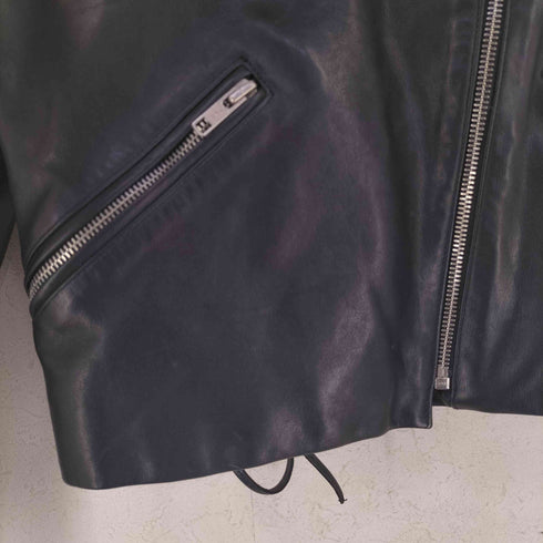 アニエスベー agnes b. SPECIAL cow leather ダブルライダース ジャケット レディース JPN:1