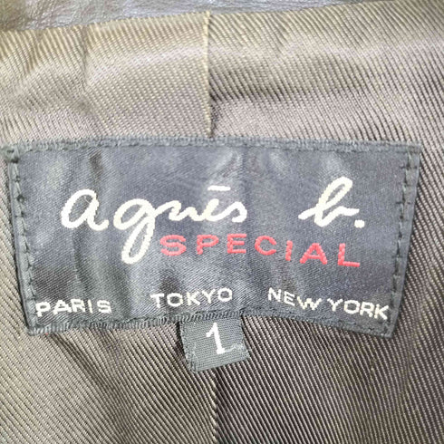 アニエスベー agnes b. SPECIAL cow leather ダブルライダース ジャケット レディース JPN:1