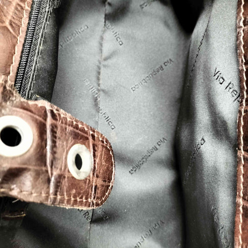 Via Repubblica イタリア製 Y2K クロコ 型押し レザー ワンショルダーバッグ レディース