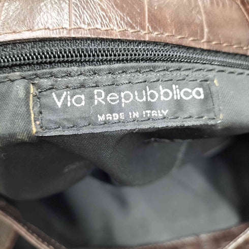 Via Repubblica イタリア製 Y2K クロコ 型押し レザー ワンショルダーバッグ レディース