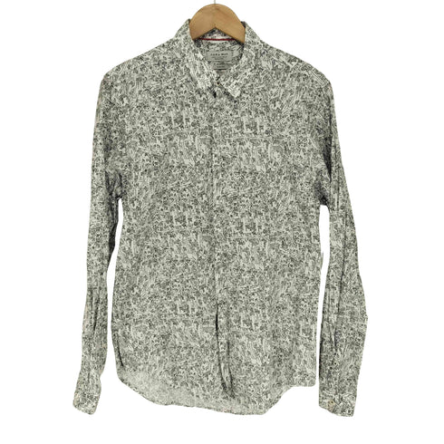 ザラマン ZARA MAN SLIM FIT 比翼総柄シャツ メンズ M