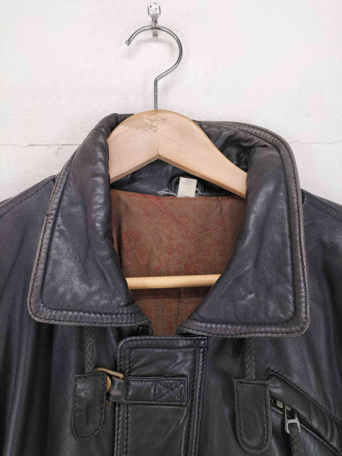 ラムレザー 比翼ジャケット メンズ JPN:M