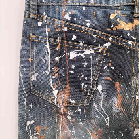 ペイント加工 フレアデニムパンツ Y2K グランジ メンズ 48