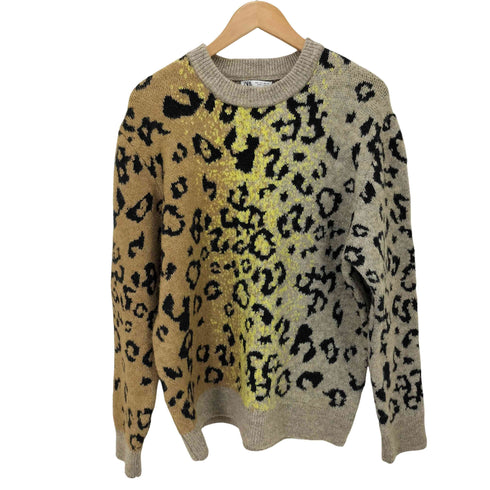 ザラ ZARA レオパード柄 ニット メンズ JPN:L