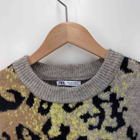 ザラ ZARA レオパード柄 ニット メンズ JPN:L