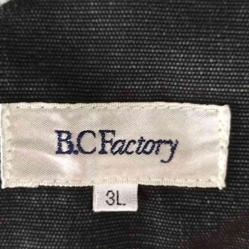 B.CFactory ブラック デニムカバーオール メンズ 3L