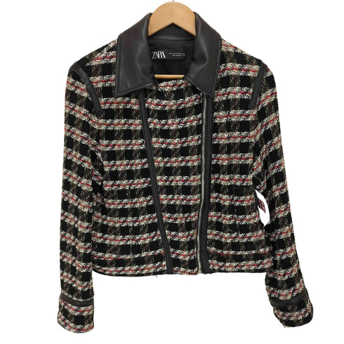 ザラ ZARA ツイード ダブルライダースジャケット タイトスカート レディース JPN:M