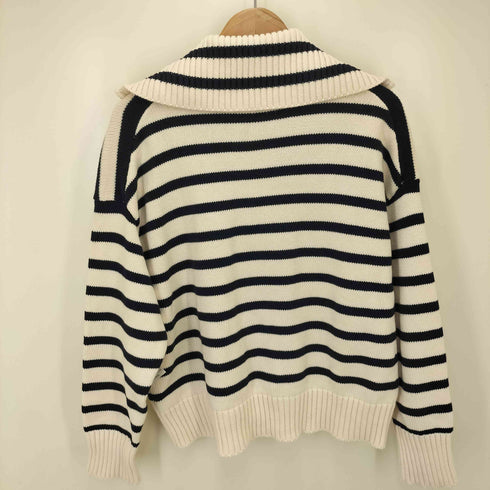 ザラ ZARA ボーダー柄 ハーフジップニット レディース JPN:L