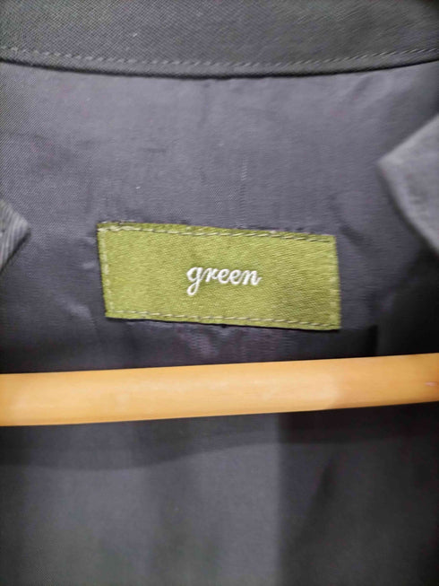 グリーン green エポレット付きノーカラーコート メンズ