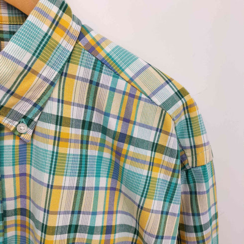 ザノースフェイス THE NORTH FACE L/S MADRAS SHIRT ロゴ 刺繍 マドラス チェック シャツ メンズ import:L