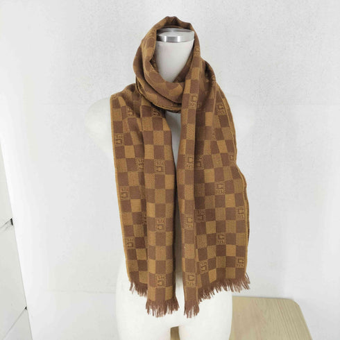 チャップスラルフローレン CHAPS RALPH LAUREN モノグラム フリンジマフラー レディース