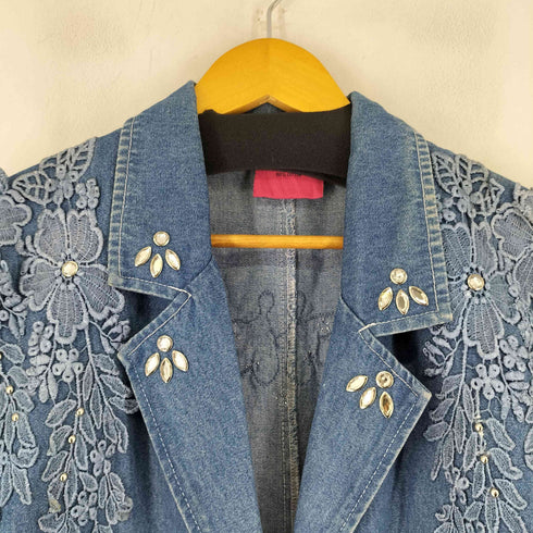 CAROLS DENIMS ビジューデザインデニムテーラードジャケット レディース