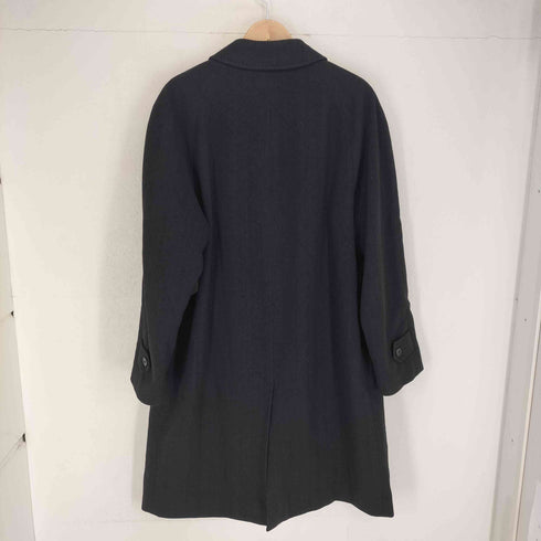 ヘリンボーン カシミヤ100 比翼ステンカラーコート メンズ LL