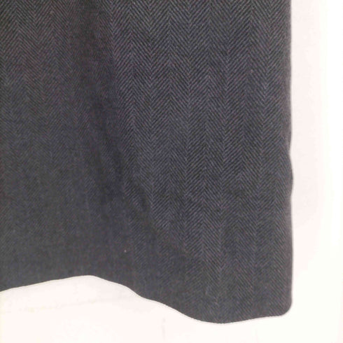 ヘリンボーン カシミヤ100 比翼ステンカラーコート メンズ LL