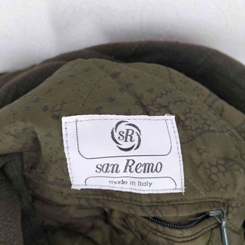 MADE IN ITALY チェック柄ステンカラーコート メンズ