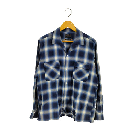 ビームス BEAMS オンブレ オープンカラーシャツ メンズ JPN:L