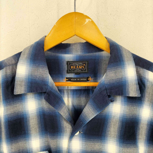 ビームス BEAMS オンブレ オープンカラーシャツ メンズ JPN:L