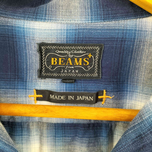 ビームス BEAMS オンブレ オープンカラーシャツ メンズ JPN:L