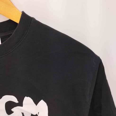 エムエスジーエム MSGM イタリア製 ブラッシュストロークロゴ クロップドTシャツ レディース import:XS