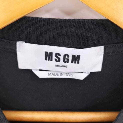 エムエスジーエム MSGM イタリア製 ブラッシュストロークロゴ クロップドTシャツ レディース import:XS