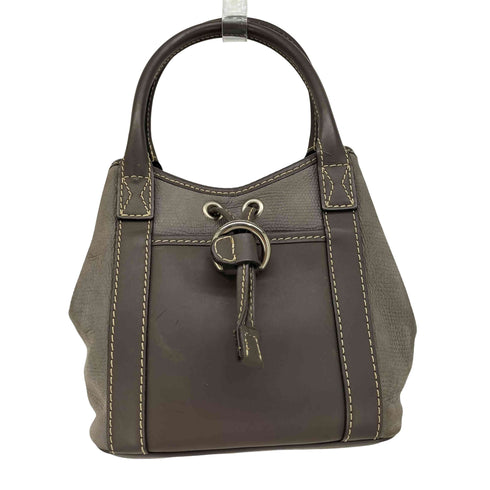 ランセル LANCEL レザー切替 ドローストリング 巾着 ハンド バッグ レディース