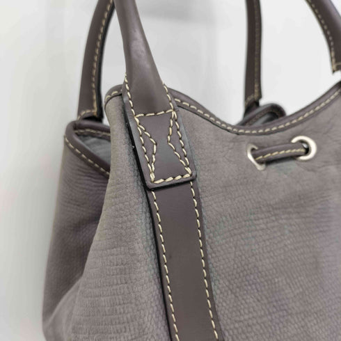 ランセル LANCEL レザー切替 ドローストリング 巾着 ハンド バッグ レディース