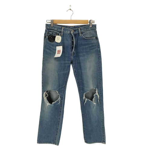 アンユーズド UNUSED ストレートダメージデニムパンツ メンズ