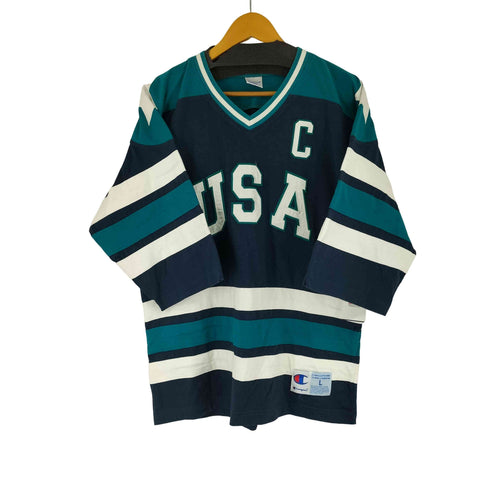 チャンピオン Champion 90S USA製 ホッケーTシャツ メンズ L
