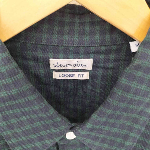 スティーブンアラン Steven Alan 40/1 NEL CHECK REGULAR COLLAR SHIRT-LOOSE チャック 長袖シャツ メンズ import:M