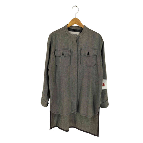 l'heritage martinique レーヨン混ウールロングシャツ レディース