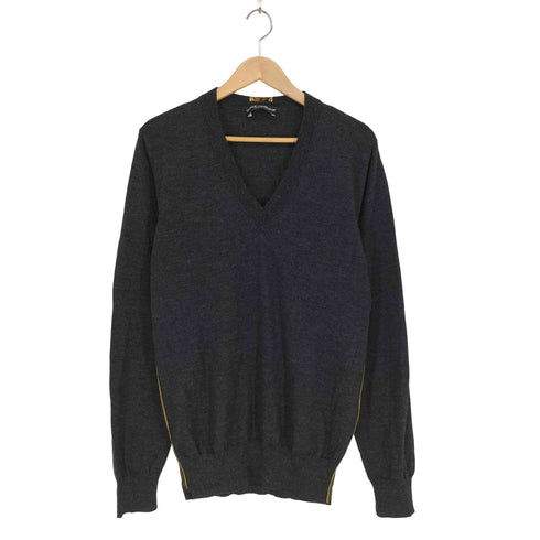 ドルチェアンドガッバーナ DOLCE&GABBANA ゴールドラインVネックニット メンズ 52